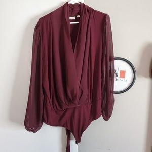 Eva Mendas NY&C maroon bodysuit